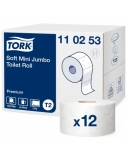 Tualetinis popierius Tork PREMIUM MINI JUMBO T2 110253,2 sl.,9.7cm x 170m,balta sp.,12 vnt.