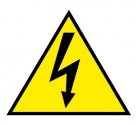Lipdukinis ženklas Atsargiai, elektros smūgio pavojus, 160mm x 160mm  0616-013