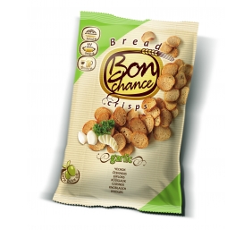 Duonos traškučiai "Bon chance" česnakų skonio, 12 pak. po 120g 