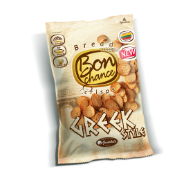 Duonos traškučiai "Bon chance" su graikiško skonio prieskonių mišiniu, 12 pak. po 120g 