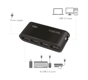 Logilink | USB 2.0 Hub-4 port whit power adapter