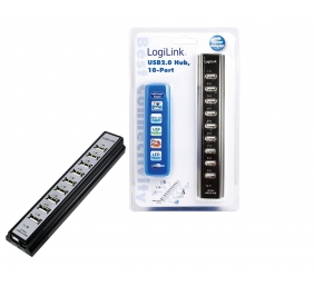 Logilink | USB 2.0 Hub-10 port whit power adapter