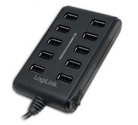 Logilink UA0125 USB Hub 10-Port USB2.0 with power adapter 3.5A, | Logilink
