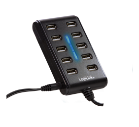 Logilink | USB Hub 10-Port USB2.0 with power adapter 3.5A | UA0125