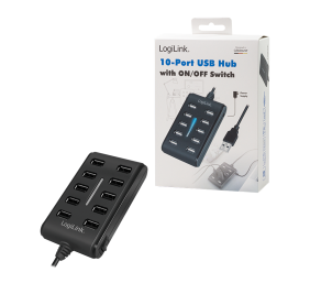 Logilink | USB Hub 10-Port USB2.0 with power adapter 3.5A | UA0125