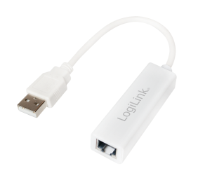 Logilink | Fast Ethernet USB 2.0 to RJ45 Adapter: | 0.115 m | White | USB-A to RJ45
