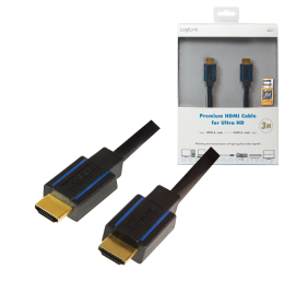 Logilink | Premium HDMI Cable for Ultra HD | Black | HDMI male (type A) | HDMI male (type A) | HDMI to HDMI | 3 m