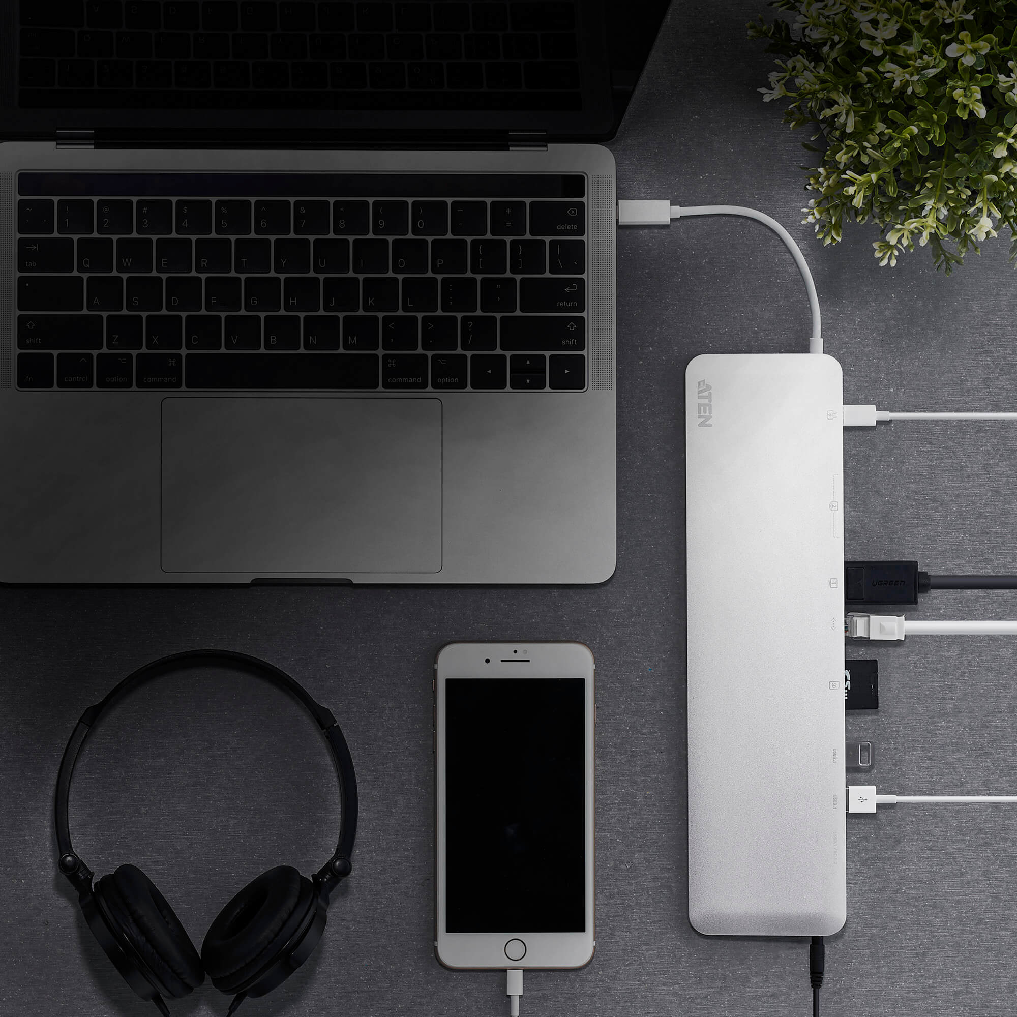 Aten USB-C Multiport Dock with Power Pass-Through | Aten | USB-C | USB-C Multiport Dock with Power Pass-Through
