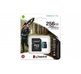 Kingston | microSD | Canvas Go! Plus | 256 GB | MicroSD | Flash memory class 10 | SD Adapter