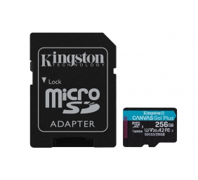 Kingston | microSD | Canvas Go! Plus | 256 GB | MicroSD | Flash memory class 10 | SD Adapter