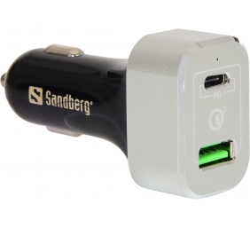 SANDBERG Car Charger USB-C PD+QC3.0 63W