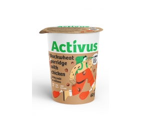 Grikių košė ACTIVUS, greitai paruošiama, su  vištiena, 16 pak. po 60 g