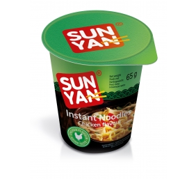 Greitai paruošiami makaronai vištienos skonio "Sun yan" indelyje, 16 pak. po 65g 