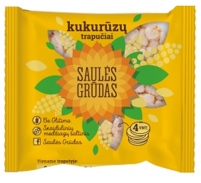 Mini kukuruzų trapučiai "Saulės grūdas", 16 vnt. po 28g 