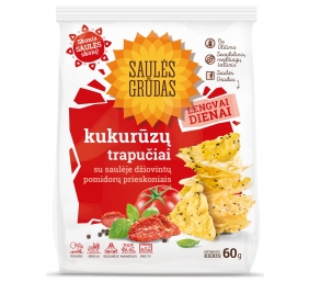 Kukurūzų trapučiai su pomidorų prieskoniais "Saulės grūdas", 14 vnt. po 60g 