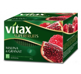 Vaisinė aviečių ir granatų arbata "Vita" 10 pak. po 15vnt.x2g