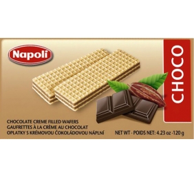 Vafliai su šokolado kremo įdaru "Napoli", 39 pak. po 120g 