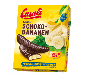 Bananų suflė šokolade "Casali", 10 pak. po 150g 