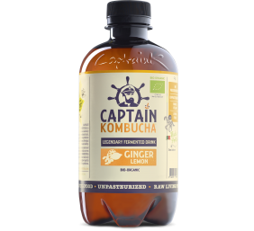 Gėrimas "Captain Kombucha" imbiero ir citrinos skonio, 12 pak. po 400ml 