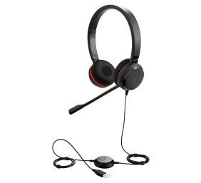 Jabra Evolve 20 SE MS Stereo Laidinės ausinės, USB-A, Juoda