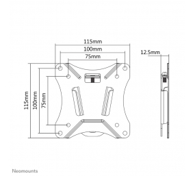 Neomounts NM-W25BLACK Ultra-flat Monitor/TV mount wall - 10-30" - max 25 kg - VESA 75x75-100x100 - d 1,3 cm - black