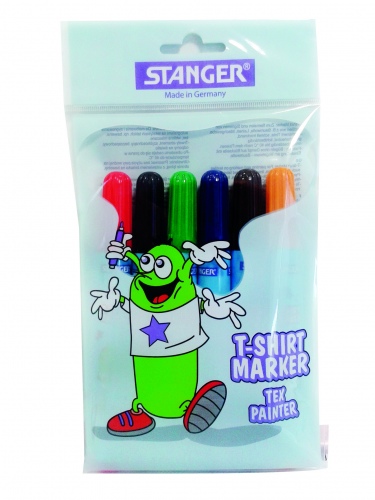 STANGER Flomasteriai tekstilei T-SHIRT, 6 spalvos, 430011