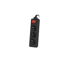 Lanberg Cable Power Strip, 3X French Outlets with Switch, Quality-Grade Copper, 1.5 m | PS1-03E-0150-BK