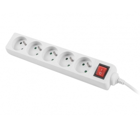 Lanberg Cable Power Strip, 5X French Outlets with Switch, Quality-Grade Copper, 3 m | PS1-05E-0300-W