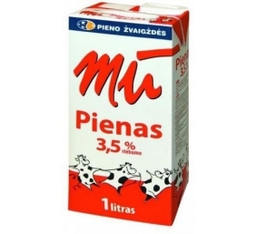 Pienas MŪ, natūralus, 3.5 rieb., 1l x 12vnt.