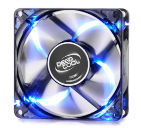deepcool "WIND BLADE" 80mm  Semi-transparent black fan frame with 4 Blue LED  case ventilation fan