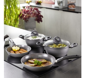 Stoneline | Ceramic Cookware Set of 14 | 15710 | 3 pans; 3 pots; 3 lids | Black | Lid included