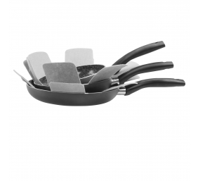 Stoneline | Ceramic Cookware Set of 14 | 15710 | 3 pans; 3 pots; 3 lids | Black | Lid included