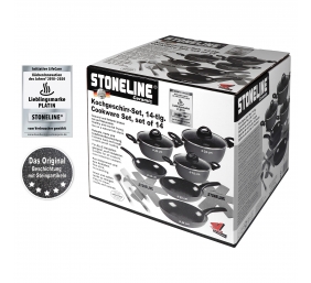Stoneline | Ceramic Cookware Set of 14 | 15710 | 3 pans; 3 pots; 3 lids | Black | Lid included