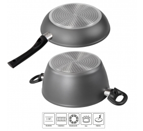 Stoneline | Ceramic Cookware Set of 14 | 15710 | 3 pans; 3 pots; 3 lids | Black | Lid included