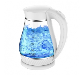 Adler | Kettle | AD 1274 | Electric | 2200 W | 1.7 L | Polypropylene/Glass | 360° rotational base | White