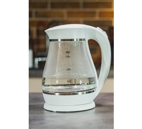 Adler | Kettle | AD 1274 | Electric | 2200 W | 1.7 L | Polypropylene/Glass | 360° rotational base | White