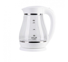Adler | Kettle | AD 1274 | Electric | 2200 W | 1.7 L | Polypropylene/Glass | 360° rotational base | White