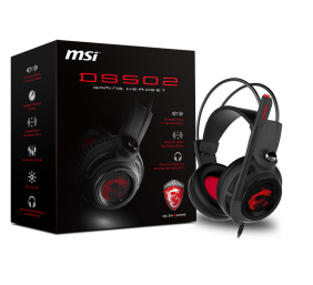 MSI DS502 Gaming Headset, Wired, Black/Red MSI DS502 Gaming Headset Wired N/A