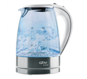Gallet Electric kettle Montargis GALBOU742W Standard kettle, Glass, Stainless steel/White, 2200 W, 360° rotational base, 1.7 L