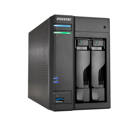 Asus Asustor Tower NAS AS6302T up to 2 HDD/SSD, Intel Celeron Dual-Core, J3355, Processor frequency 2 GHz, 2 GB, DDR3L, Black