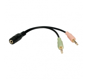 Logilink | Audio Adapter 3.5 Stereo 4-Pin Female to 2 x 3.5 Stereo Male | 4-pin 3.5 mm stereo jack | 2 x 3-pin stereo female socket