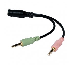 Logilink | Audio Adapter 3.5 Stereo 4-Pin Female to 2 x 3.5 Stereo Male | 4-pin 3.5 mm stereo jack | 2 x 3-pin stereo female socket