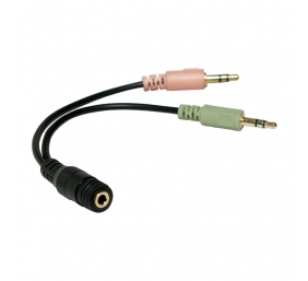Logilink | Audio Adapter 3.5 Stereo 4-Pin Female to 2 x 3.5 Stereo Male | 4-pin 3.5 mm stereo jack | 2 x 3-pin stereo female socket