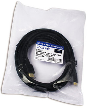 Logilink | HDMI to Mini HDMI High Speed | Black | HDMI male (type A) | Mini-HDMI (Type C) male | HDMI to HDMI | 1 m