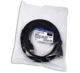 Logilink | HDMI to Mini HDMI High Speed | Black | HDMI male (type A) | Mini-HDMI (Type C) male | HDMI to HDMI | 1 m