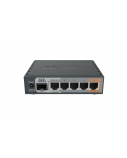 Mikrotik Wired Ethernet Router RB760iGS, hEX S, Dual Core 880MHz CPU, 256MB RAM, 16 MB (MicroSD), 5xGigabit LAN, 1xSFP, USB, IPsec hardware encryption support and The Dude server package, PCB temperature and Voltage Monitor, Beeper, RouterOS L4 | Entherne
