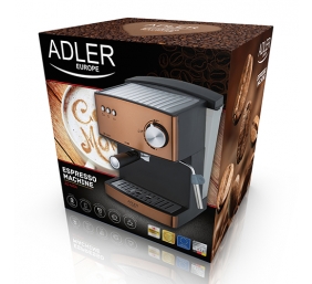 Adler | Espresso coffee machine | AD 4404cr | Pump pressure 15 bar | Built-in milk frother | Semi-automatic | 850 W | Cooper/ black