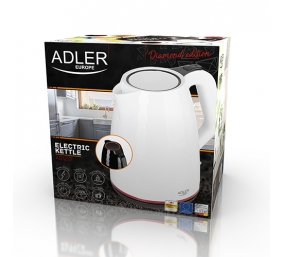 Adler | Kettle | AD 1277 | Standard | 2200 W | 1.7 L | Plastic | 360° rotational base | White