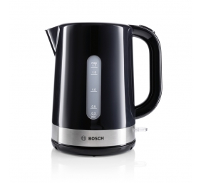 Bosch Kettle TWK7403 Electric, 2200 W, 1.7 L, Plastic with stainless steel finishing, Black, 360° rotational base