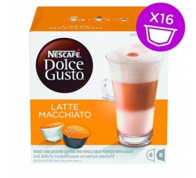Nescafe Dolce Gusto Latte Macchiato Kava, 8+8 kapsulių dėžutėje